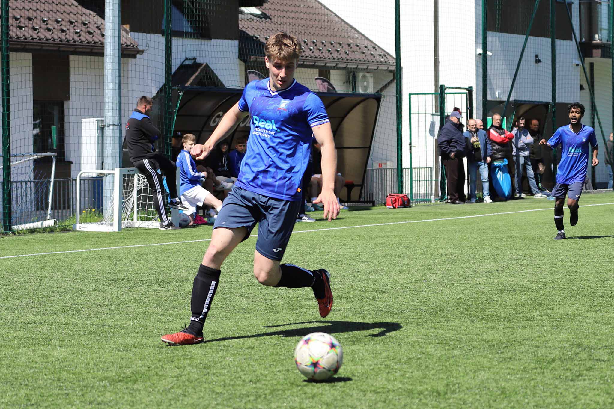 Jan Kołodziejski of Krakow Dragoons FC preparing a cross to the opponents box