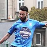 Vitor Pereira of Krakow Dragoons FC shooting a ball during a match