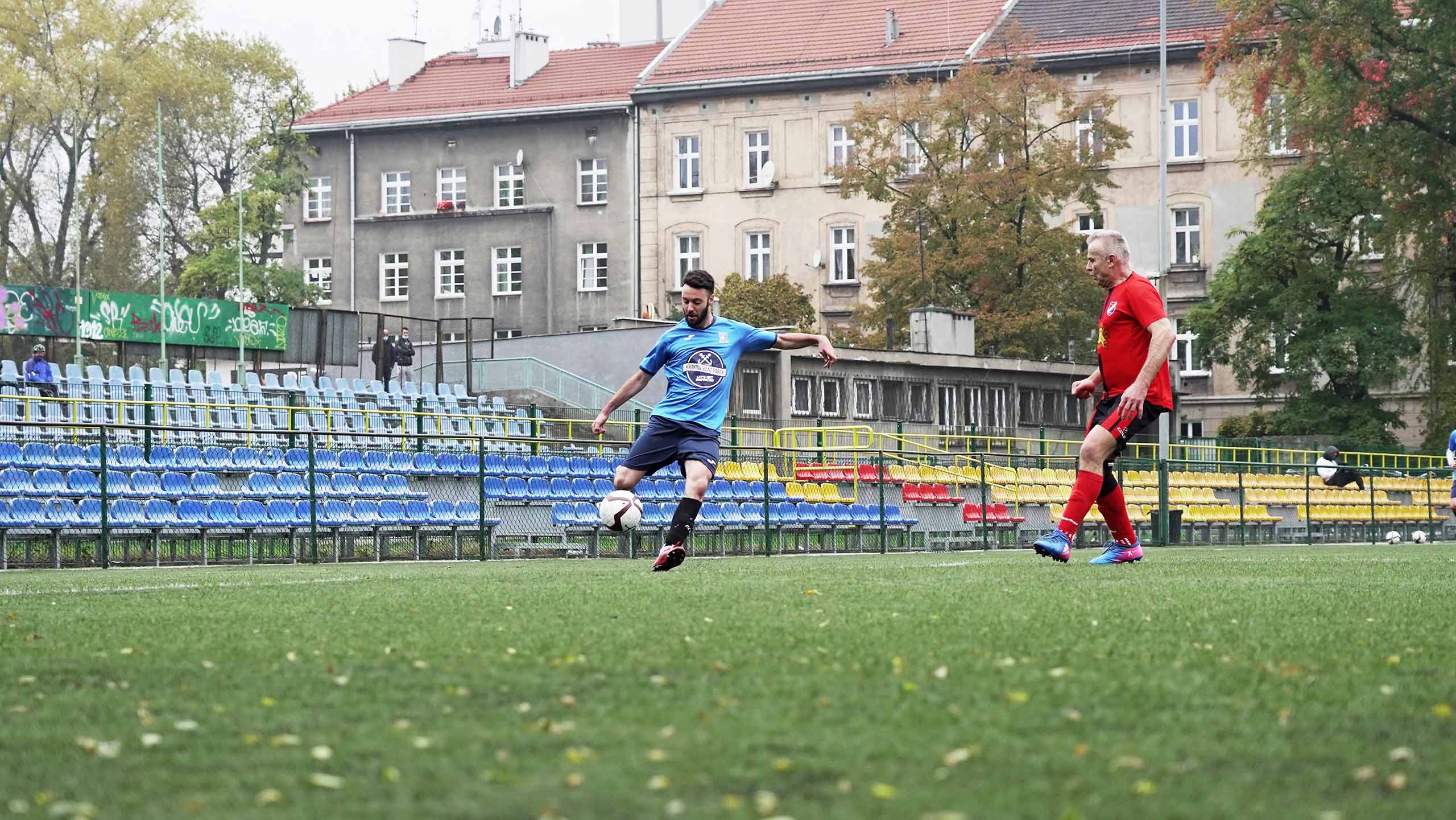 Vitor Pereira of Krakow Dragoons FC shooting a ball during a match