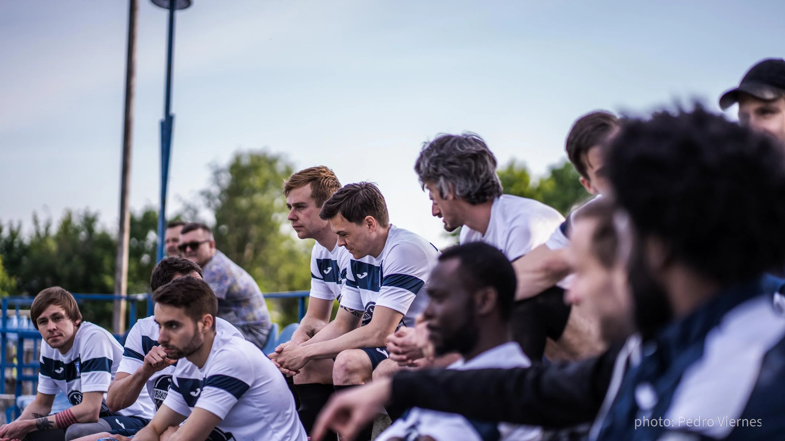 Krakow Dragoons FC team talk before match