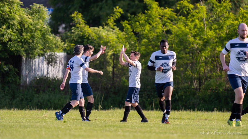 Krakow Dragoons FC celebrating a goal