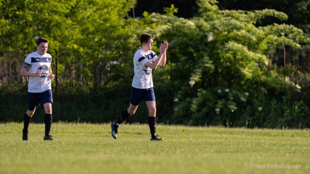 Enrico Forabosco and Adrian Paliś of Krakow Dragoons FC