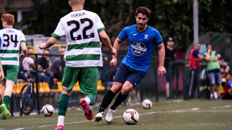 Joaquin Serrano of Krakow Dragoons FC vs Iskra Krzęcin