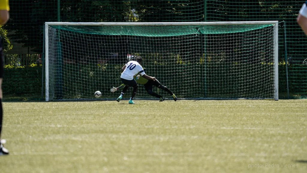 Penalty kick in Krakow Dragoons FC vs Tramwaj