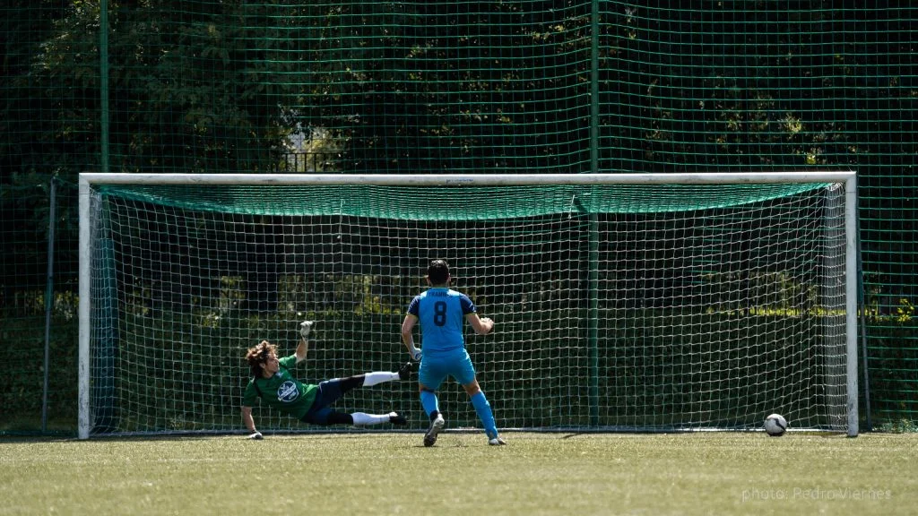 Penalty kick in Krakow Dragoons FC vs Tramwaj