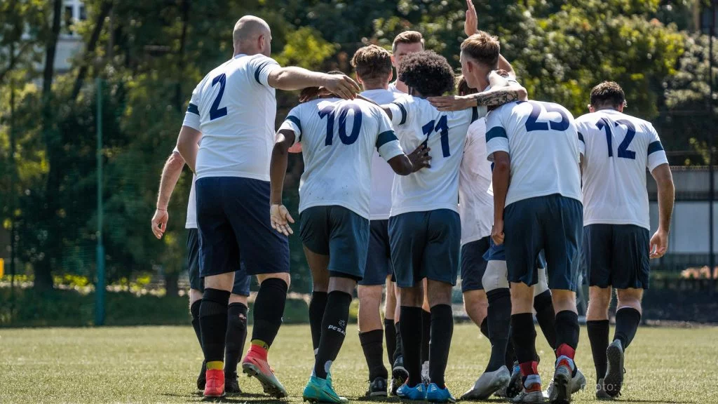 Krakow Dragoons FC celebrating a goal