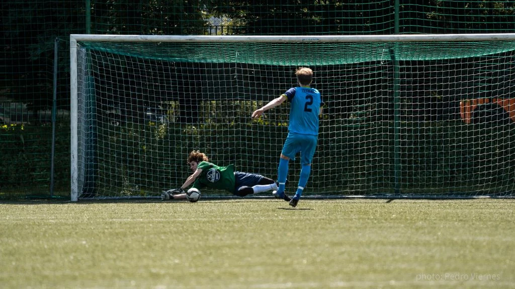 Penalty kick in Krakow Dragoons FC vs Tramwaj