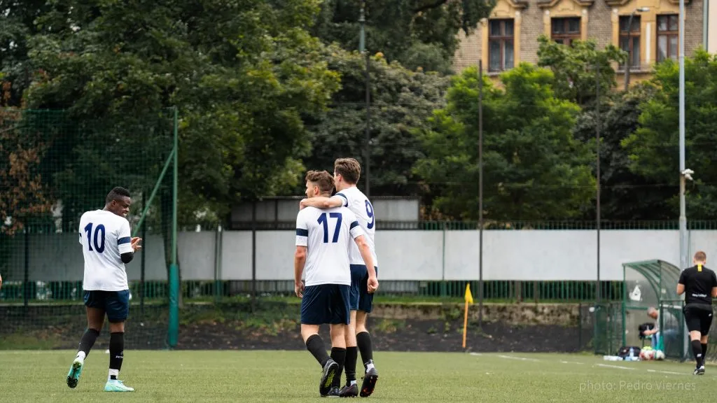 Krakow Dragoons FC celebrating a goal