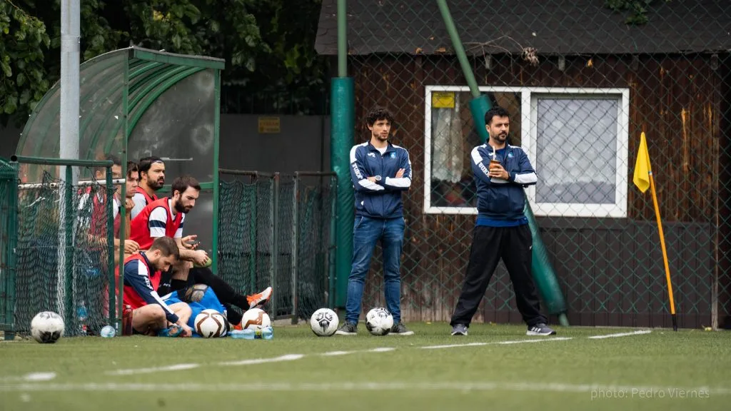 The bench of Krakow Dragoons FC vs Bronowicki