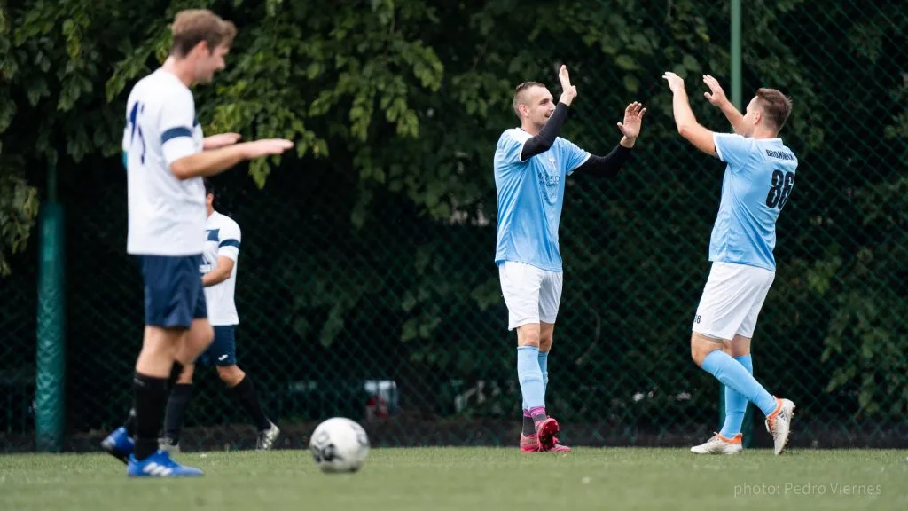 Bronowicki celebrate goal vs Krakow Dragoons FC