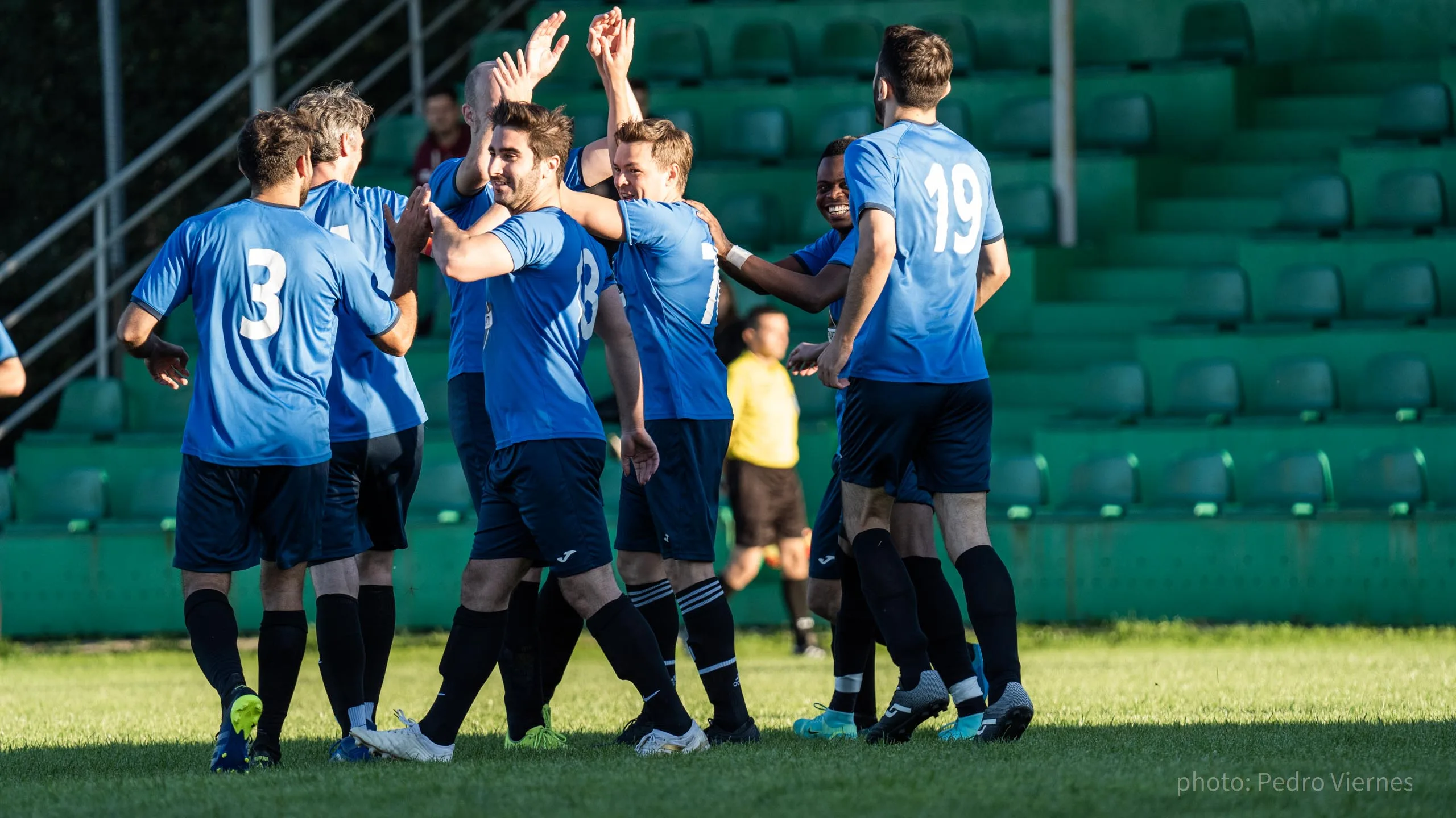 Krakow Dragoons FC celebrating a goal