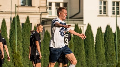 Rob Smits of Krakow Dragoons FC celebrating a goal