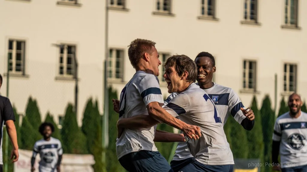 Krakow Dragoons FC celebrating a goal