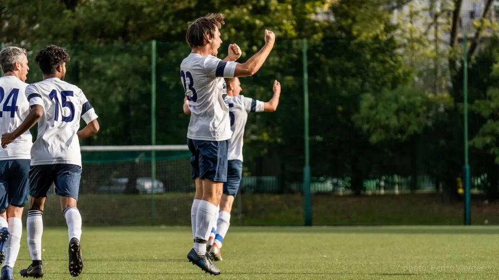 Krakow Dragoons FC celebrating a goal