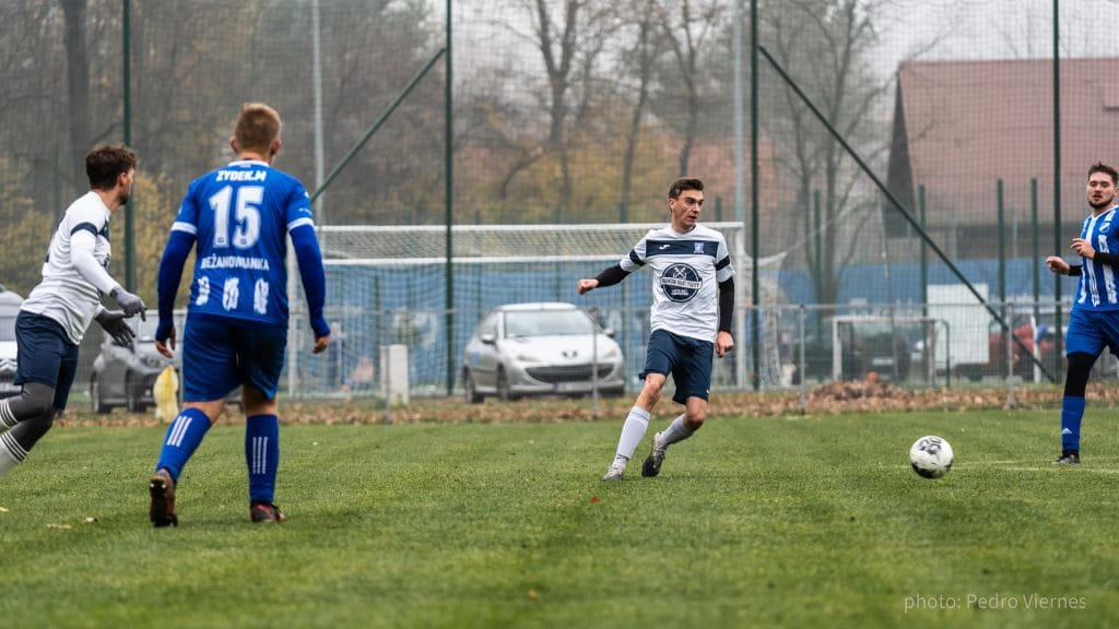 Brian Lemmen of Krakow Dragoons FC vs Bieżanowianka II