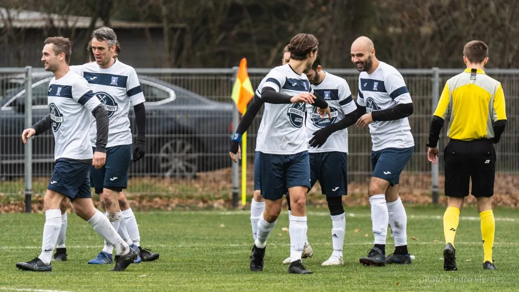 Krakow Dragoons FC celebrating a goal