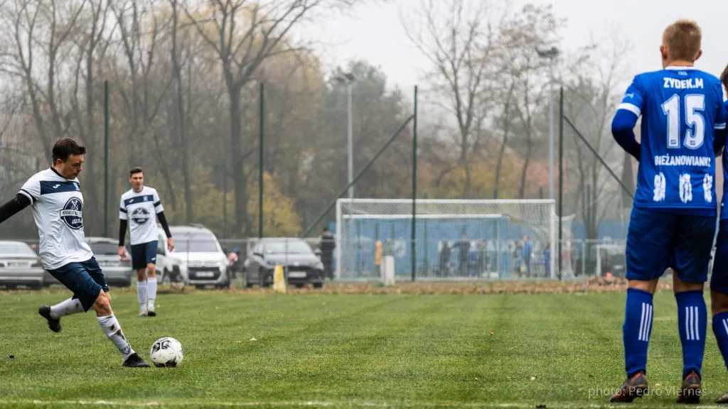 Enrico Forabosco of Krakow Dragoons FC scoring a free kick