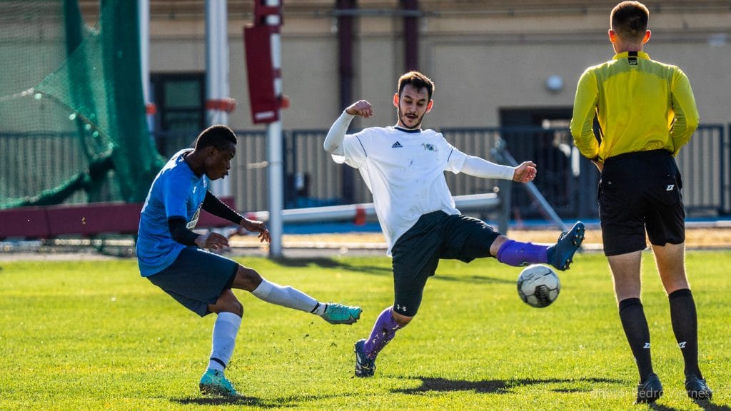 Flavio Nkola of Krakow Dragoons FC vs Wawel