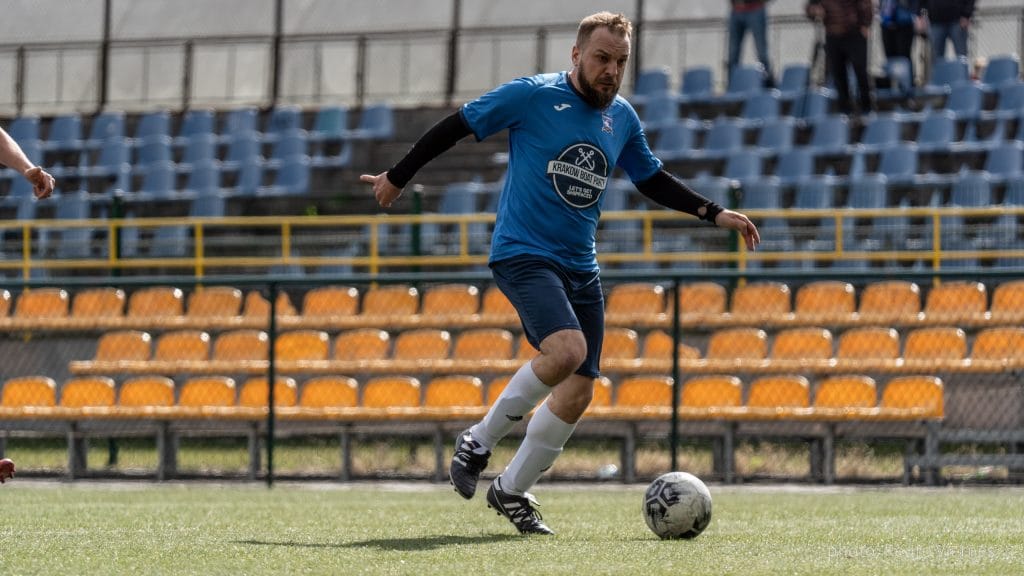 Piotr Hajnrych of Krakow Dragoons FC vs Opatkowianka