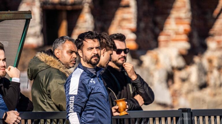 Diego Villanueva and the technical team of Krakow Dragoons FC during a match