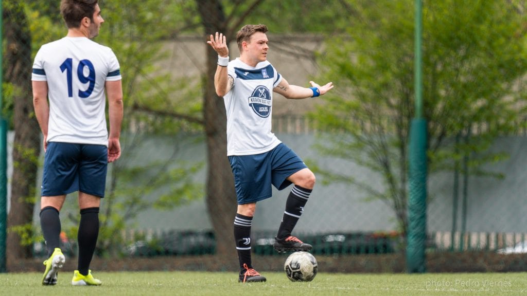 Enrico Forabosco of Krakow Dragoons FC vs Kolejarz/Prokocim II