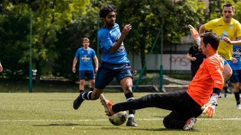 Rohit Chandran of Krakow Dragoons FC vs Albertus