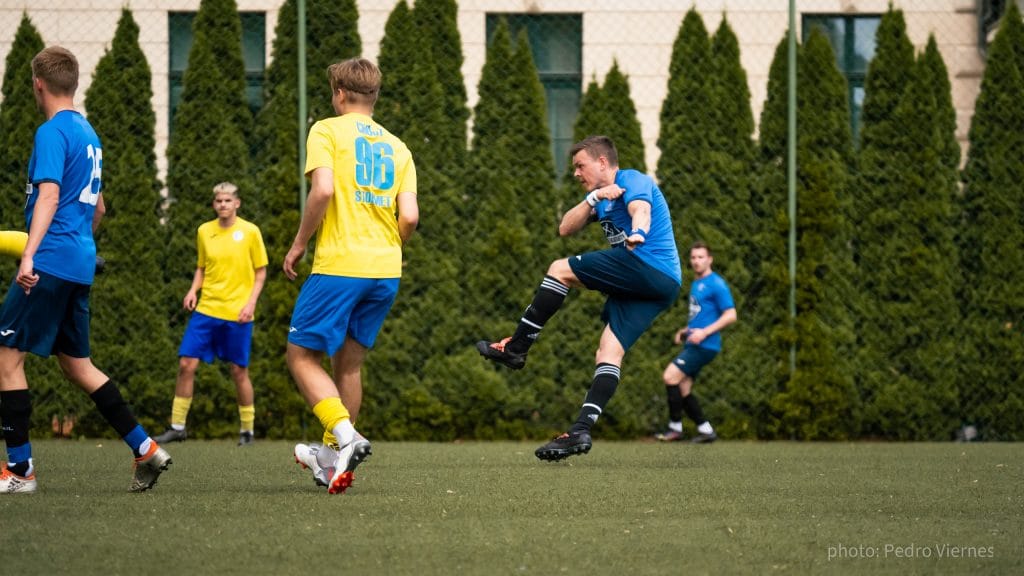 Enrico Forabosco of Krakow Dragoons FC vs Albertus