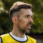 Daniel Silva of Krakow Dragoons FC warming up vs Wawel