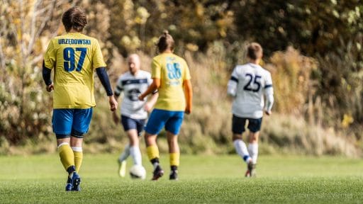 Szymon Urzędowski playing for Albertus vs Krakow Dragoons FC