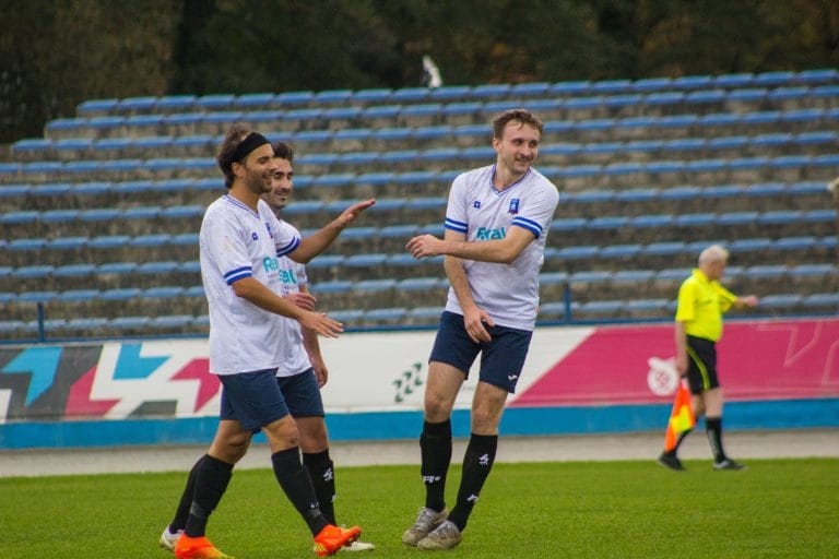 Krakow Dragoons FC celebrating a goal