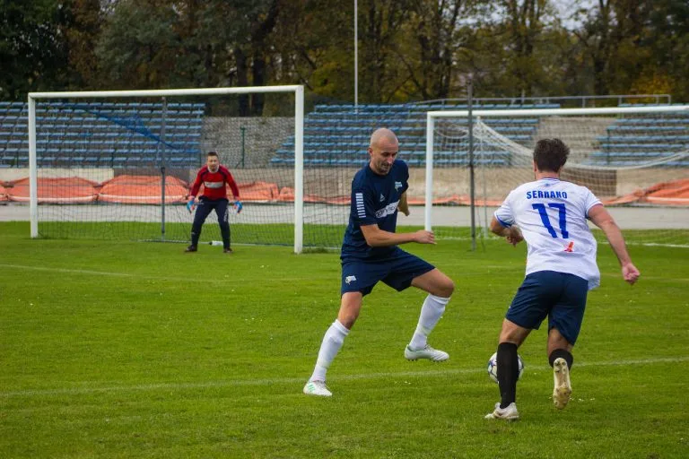 Joaquin Serrano of Krakow Dragoons FC dribbling an opponent