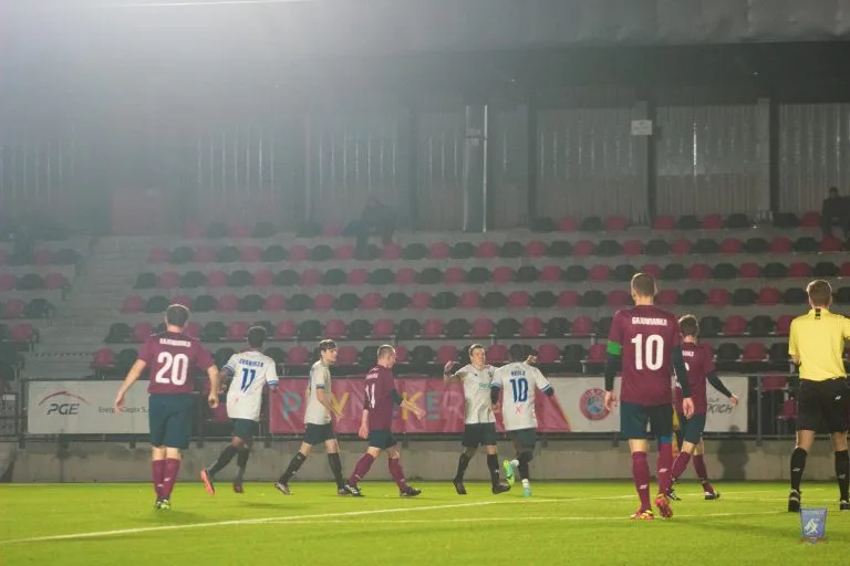 Krakow Dragoons FC celebrating a goal vs Gajowianka Gaj