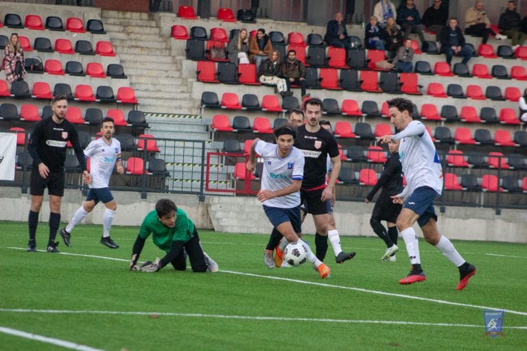 Andrea Latino of Krakow Dragoons FC taps the ball into the back of the net vs Podgórze