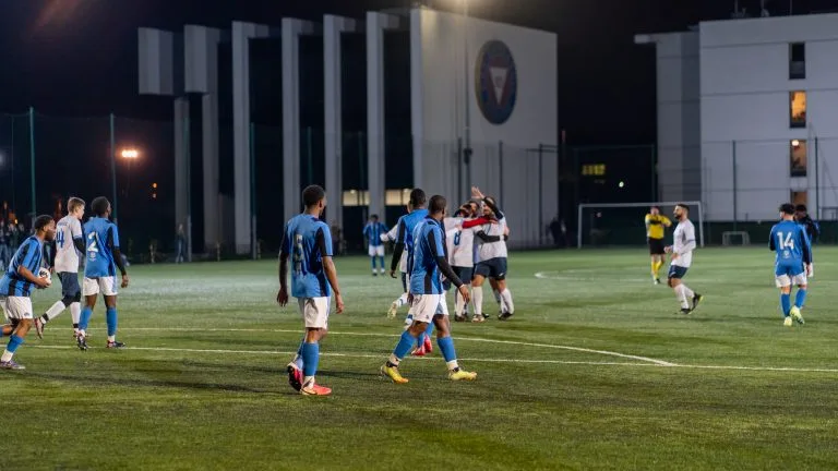 Krakow Dragoons FC celebrating a goal vs Afc DWS
