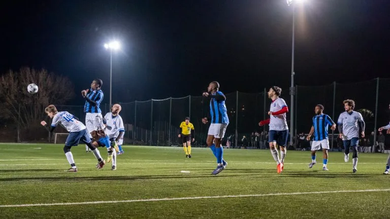 Ball in the area during Krakow Dragoons FC vs Afc DWS