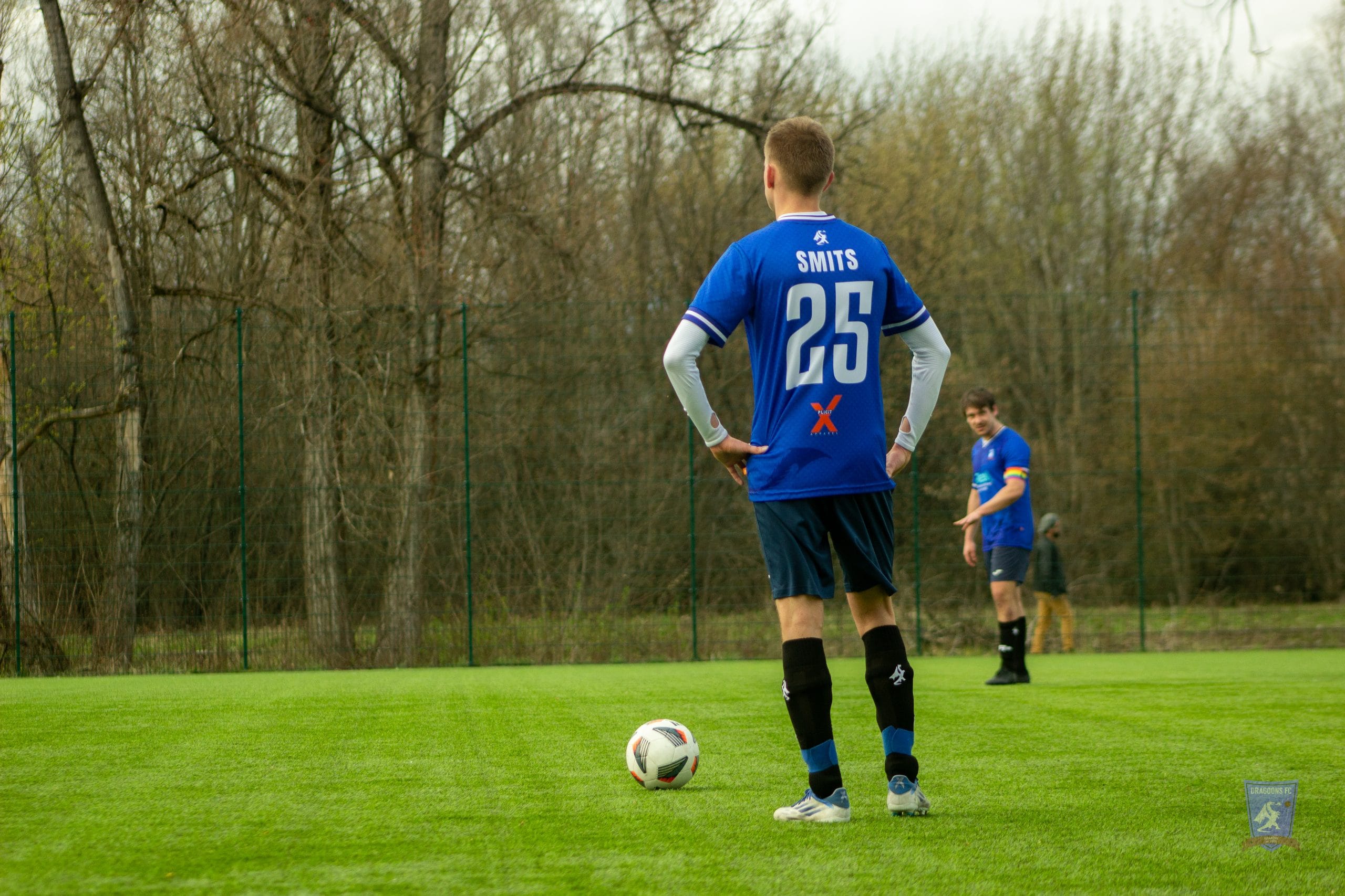 Rob Smits of Krakow Dragoons FC preparing a free-kick