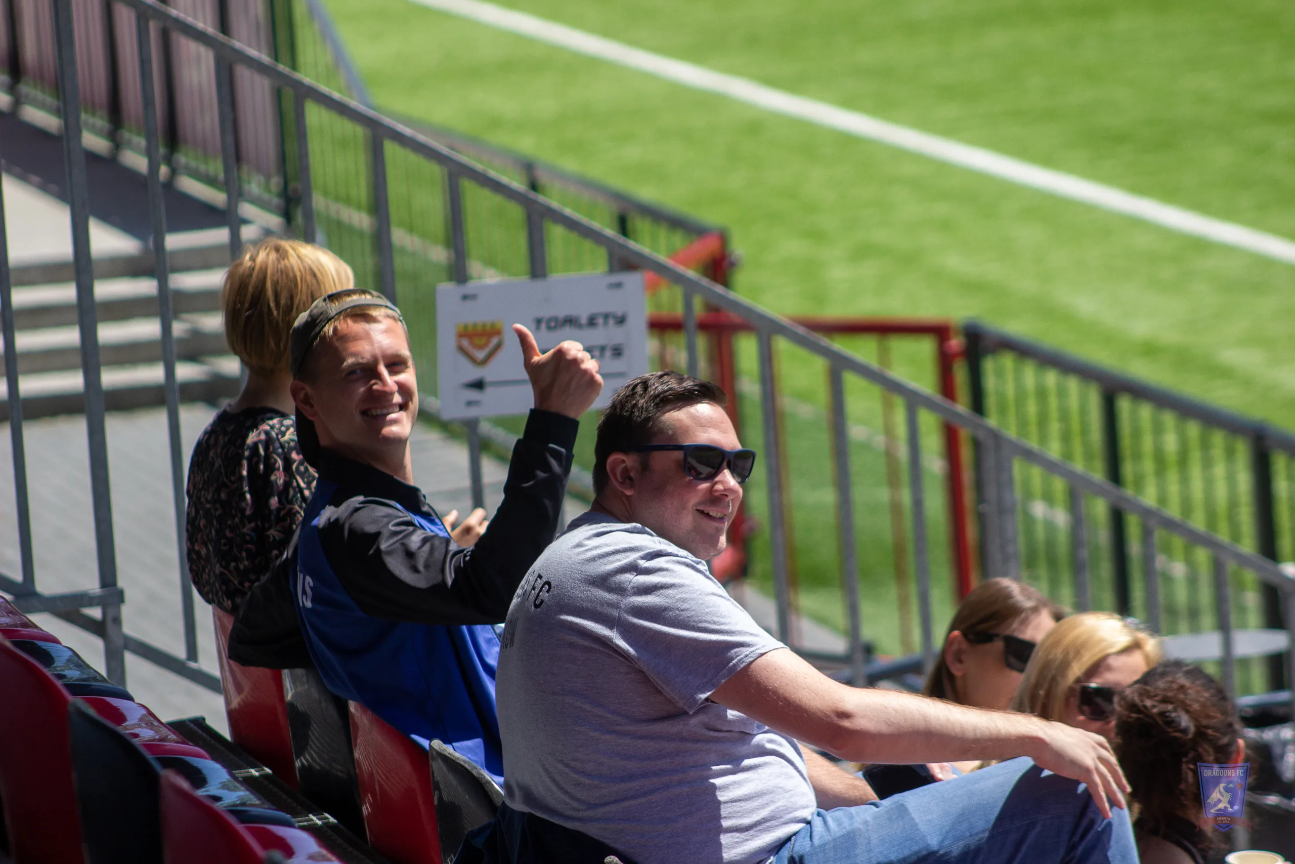 Rob Smits and Dave Burch of Krakow Dragoons FC cheering from the stands