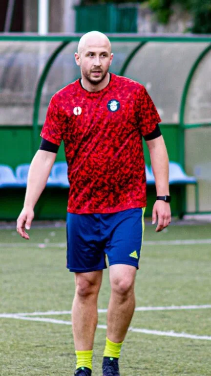 Jacek Fąfara of Krakow Dragoons FC playing with his former team