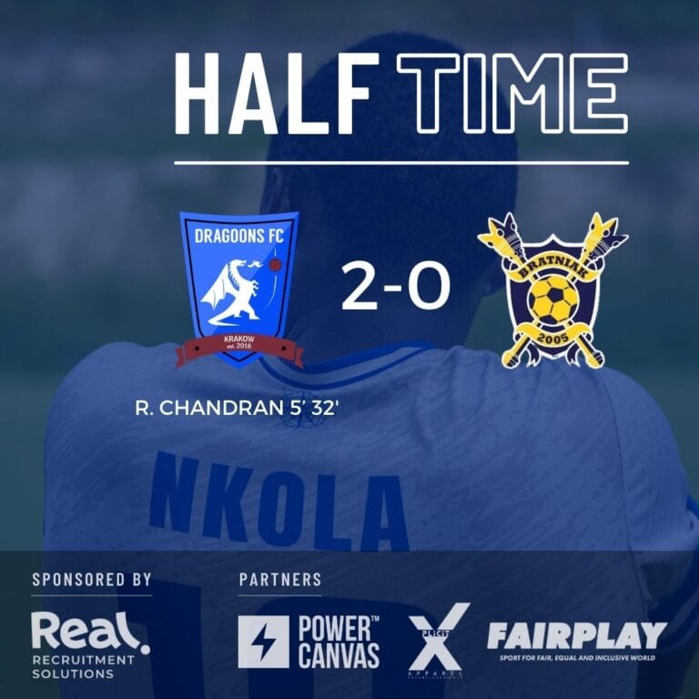 Krakow Dragoons FC vs Bratniak half-time result (2-0)