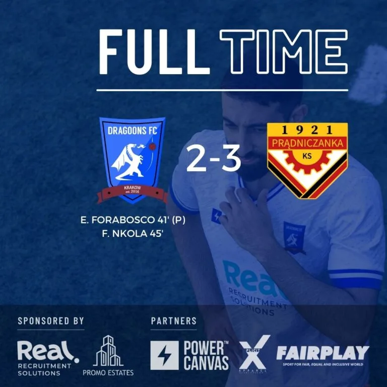 Krakow Dragoons FC vs Prądniczanka II full-time result (2-3)