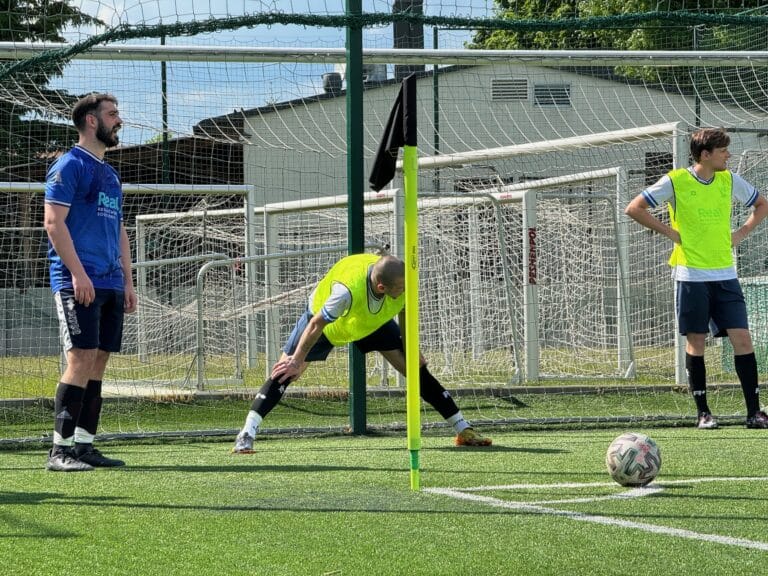 Omar Atzori of Krakow Dragoons FC preparing a corner kick