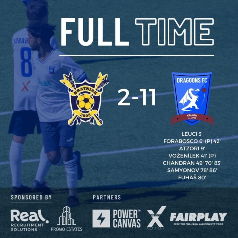 Bratniak vs Krakow Dragoons FC full-time result (2-11)