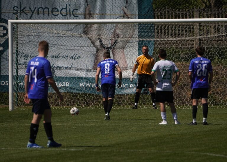 Enrico Forabosco of Krakow Dragoons FC scoring a penalty kick