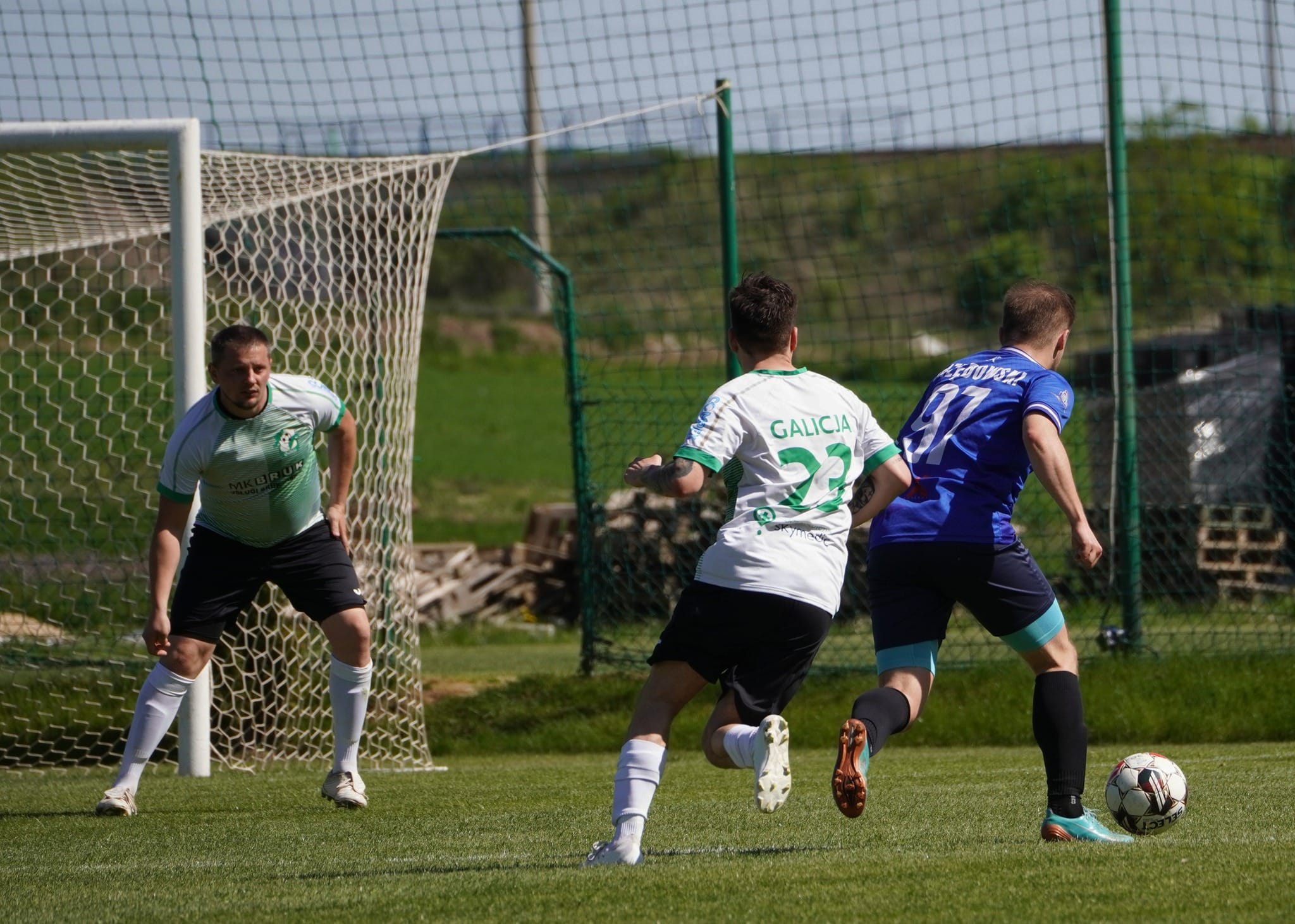 Szymon Urzędowski of Krakow Dragoons FC creates danger inside the opponents area