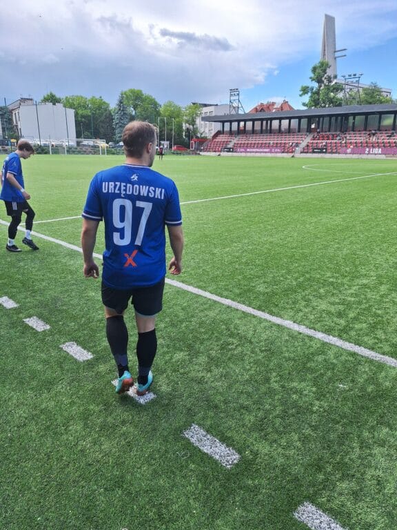 Szymon Urzędowski of Krakow Dragoons FC preparing to enter the field