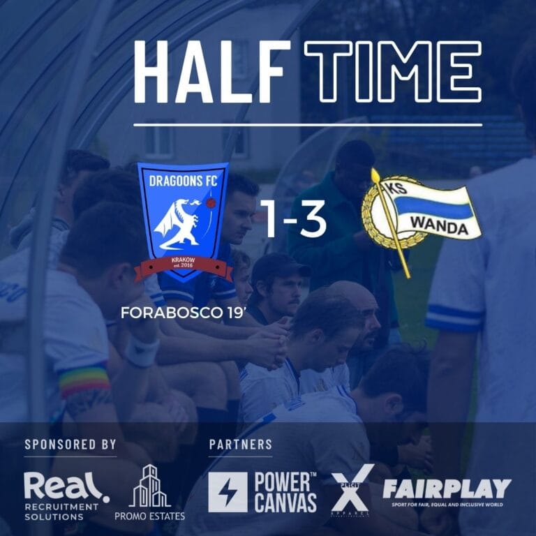 Krakow Dragoons FC vs Wanda half-time result (1-3)