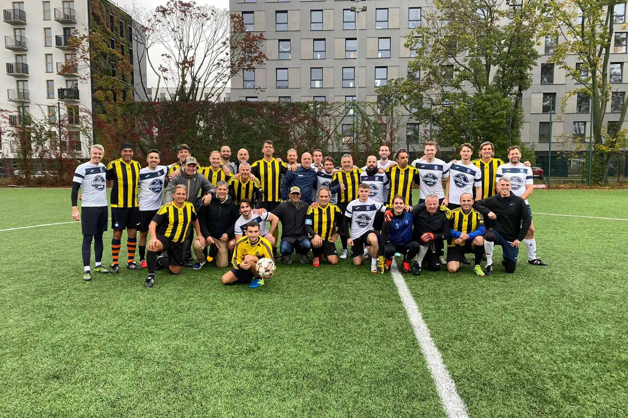 A pre-match of a Krakow Football Tours organized by Dragoons FC with players from both teams