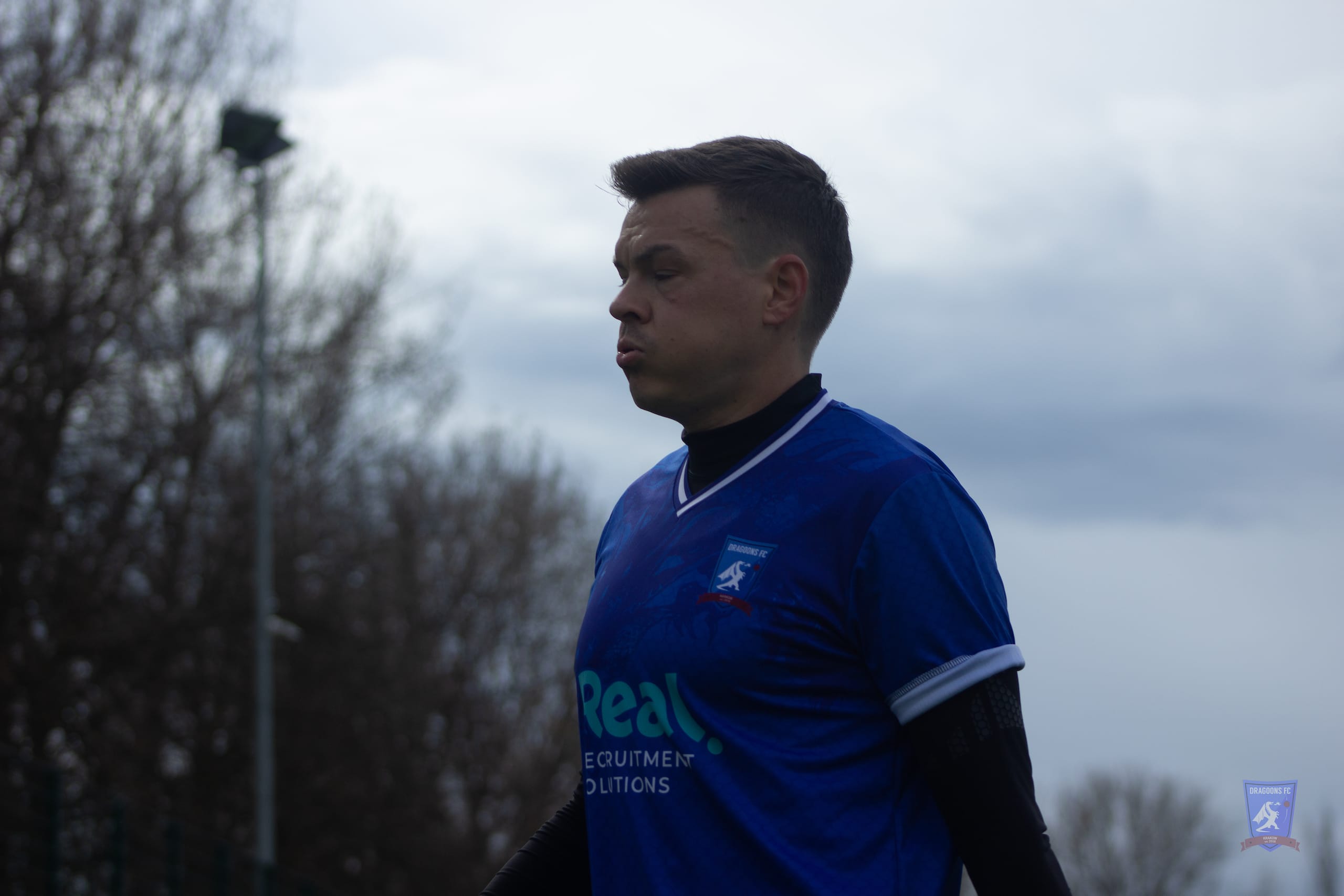 Enrico Forabosco of Krakow Dragoons FC sighing