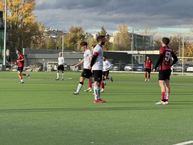 Omar Atzori of Krakow Dragoons FC stands before an opponent free kick