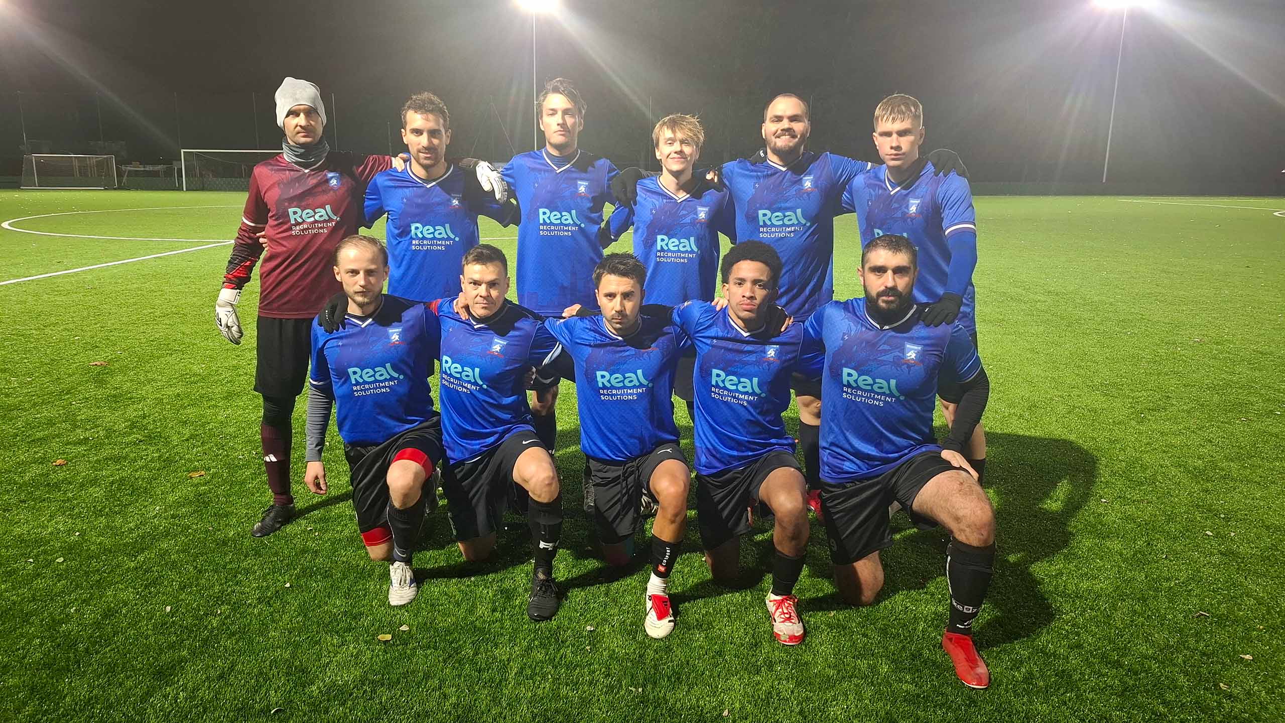 Krakow Dragoons FC players posing for a pre-match photo